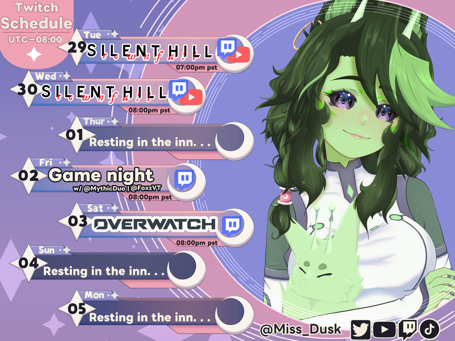 This Weeks Schedule